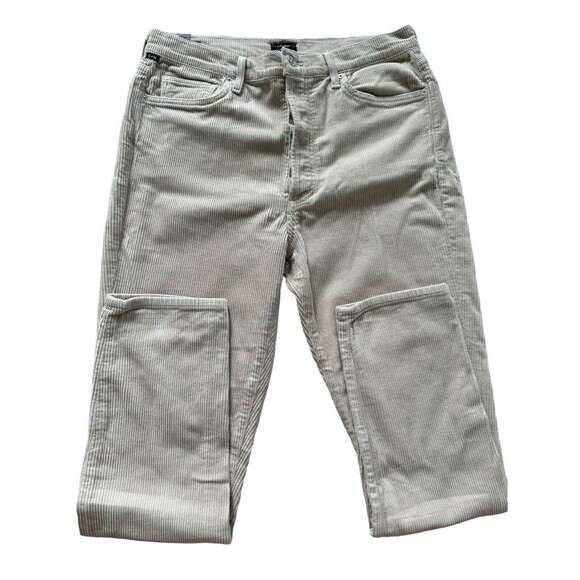 Citizens of Humanity Jeans SZ 31 Corduroy Khaki Beige Olivia Hi Rise Slim Ankle - Picture 6 of 7